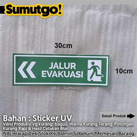 Jual Promo Barang Reject Stiker Tulisan Jalur Evakuasi Arah Kiri