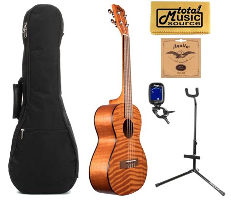 Kala Ka Tem Exotic Mahogany Tenor Ukulele W Stand Bundle Total