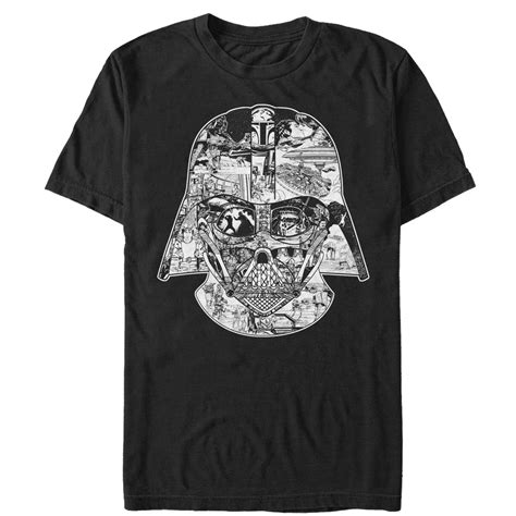 Mens Star Wars Darth Vader Scenes Graphic Tee Black X Large