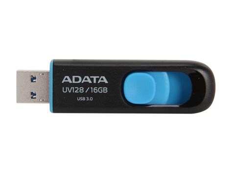 Adata Uv128 16gb Usb 30 Flash Drive Blackblue Auv128 16g Rbe