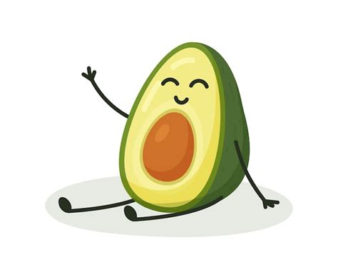 Premium Vector Funny Happy Cute Happy Happy Smiling Avocados Vector