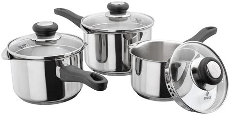 Judge Vista Piece Draining Saucepan Set Saucepans Saucepans