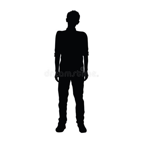 Silhouette Of Man Standing Vector Illustration Decorative Design Stock