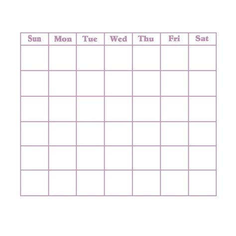 31 Day Blank Calendar Template for Customized Schedules