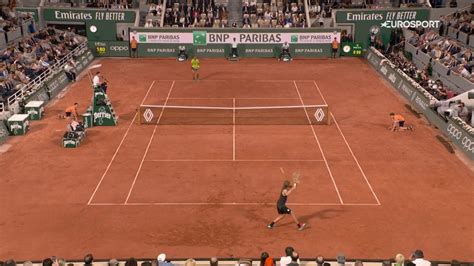 Alexander Zverev Goes Long With Forehand Off Net Cord As Rafael Nadal