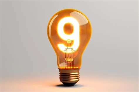 Premium AI Image | illustration of realistic wood number 9 with light ...
