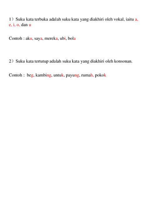 Detail Contoh Suku Kata Koleksi Nomer 46