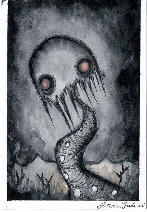 Scary Monster Spooky Monster Worm Monster Worm Art Weird Worm Monster ...