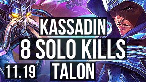 KASSADIN Vs TALON MID 8 Solo Kills 14 2 2 1 2M Mastery 500