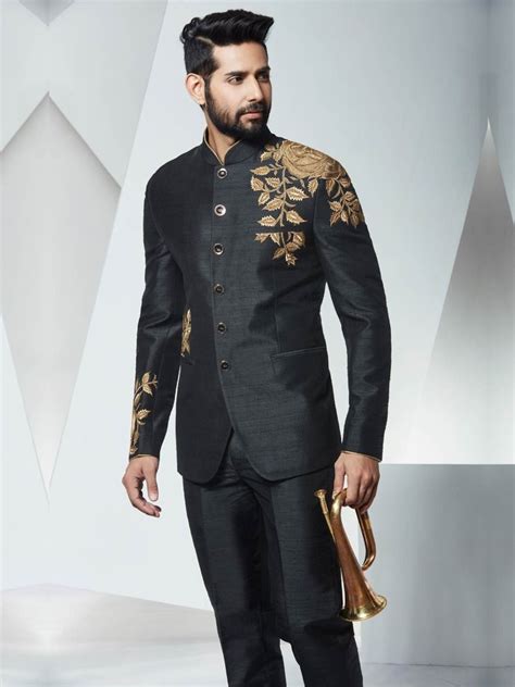 GRACEFUL BLACK JODHPURI SUIT