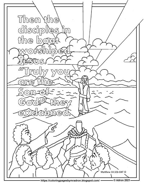 This Is A Free Print And Color Page For Jesus Walking On The Water You