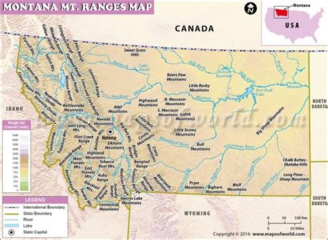 Montana Mountain Ranges Map