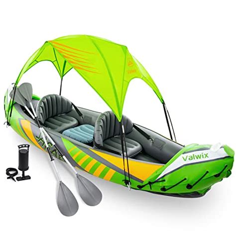 Valwix Kayak Gonflable Pour 2 Personnes Avec Auvent Pare Soleil