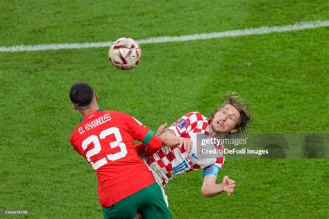 Bilal El Khannouss Of Morocco And Luka Modric Of Croatia Battle For News Photo Getty Images