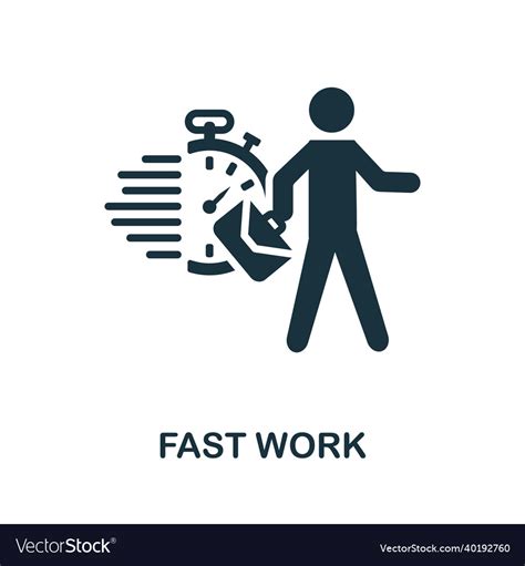 Fast Work Icon Monochrome Sign From Digital Vector Image