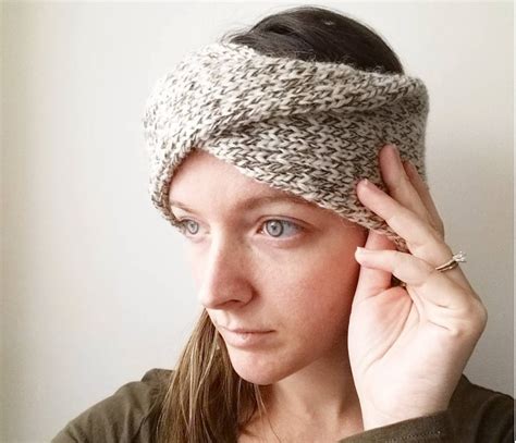 Knitting Pattern Double Knit Twisted Turban Headband Etsy