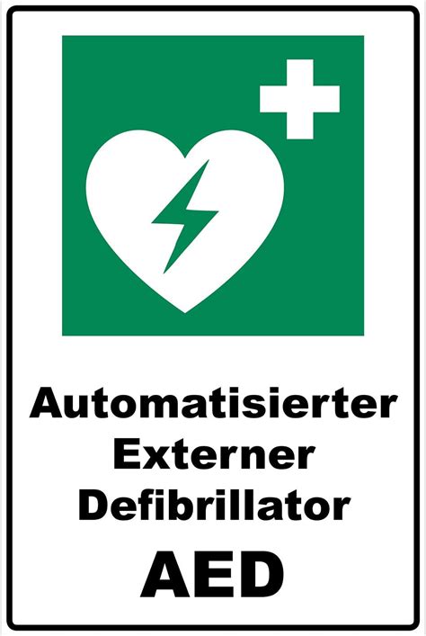 Aufkleber Rettungszeichen Aed Automatisierter Externer Defibrillator