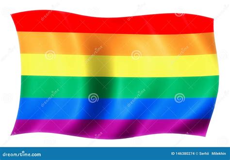 Bandera Del Arco Iris De La Libertad Del Lgbt Aislado Stock De