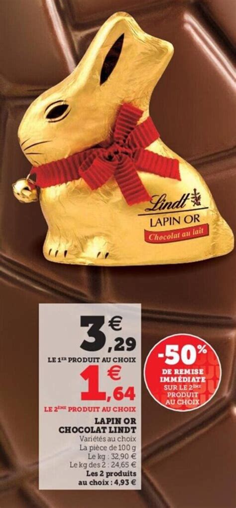 Promo Lapin Or Chocolat Lindt Chez Hyper U