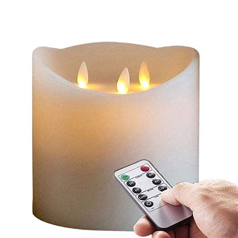 6x6 Huge 3 Wicks Remote Moving Flameless Candle Ivroy 1pcs Review Flameless Candle Candles