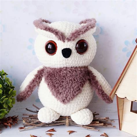 Crochet Pattern Owl Pdf Plush Stuffed Owl Pattern Etsy