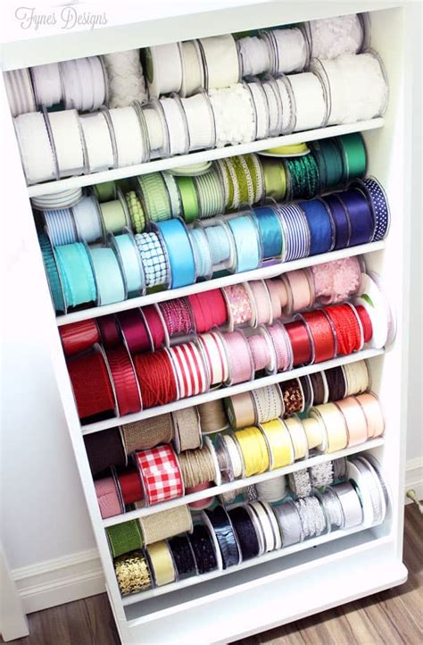 Diy Ribbon Storage Rack Tutorial Fynes Designs