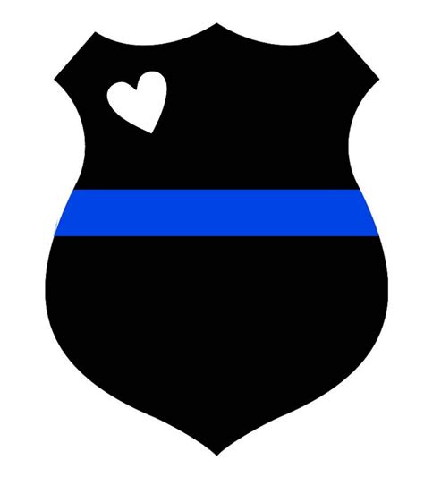 Thin Blue Line Badge With Heart Vinyl Decal Police Wife Etsy