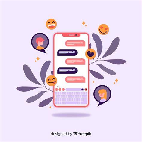 Free Vector Dating App Concept With Chat And Emojis