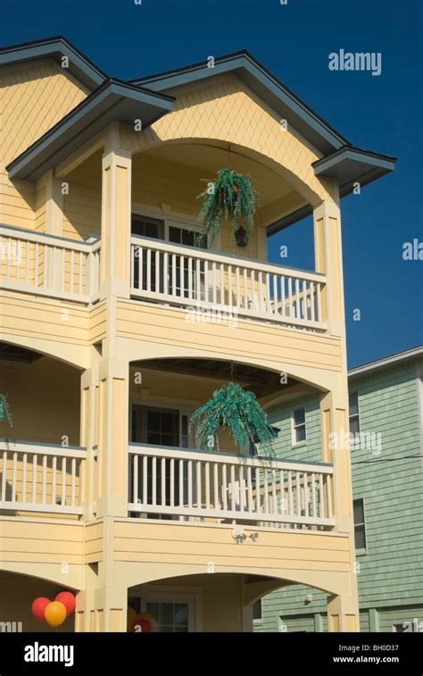 Stock Photo Of Beach House Balconies On A Resort Town Condominium Stock