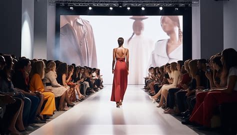 Una Modelo Caminando Por La Pasarela Un Desfile De Moda Una Pasarela