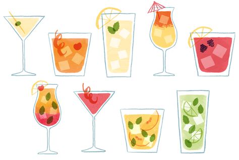 Cocktail Illustrations On Behance Cocktail Illustration Food Illustration Design Cocktails