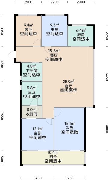 杭州滨运·锦上湾4室2厅2卫1厨13800㎡户型图 杭州房天下