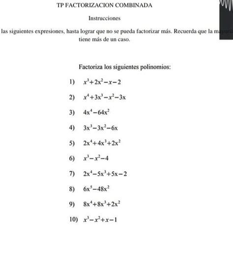 Factorizacion Combinada Matem Ticas Amino Amino