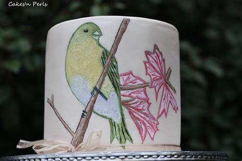 Hand Painted Bird Cake By Monica Florea Cakesdecor