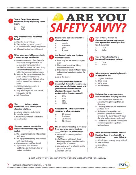 Workplace Safety Quiz Printable | TUTORE.ORG - Master of Documents