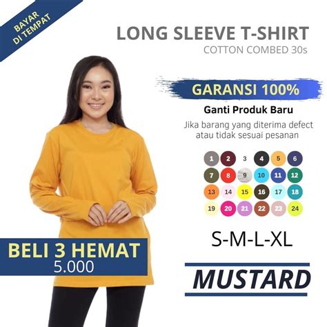 Jual KAOS POLOS LENGAN PANJANG WANITA COTTON COMBED 30S MURAH BAJU