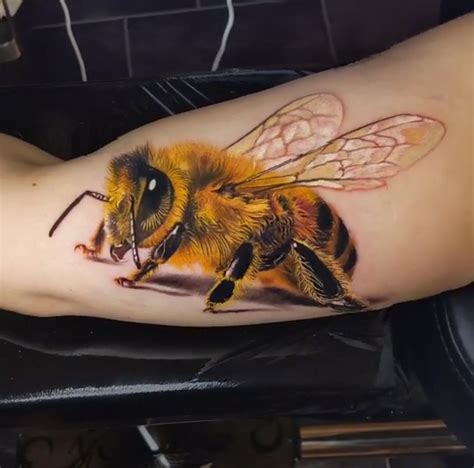 Realistic Bee Tattoo