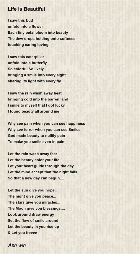 Poems About Beauty Of Life | Sitedoct.org