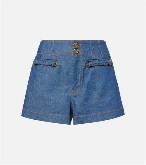 Wylie High Rise Denim Shorts In Blue Zimmermann Mytheresa