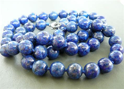 Lapis Lazuli Necklace Blue Beaded Necklaces For Men Women Etsy