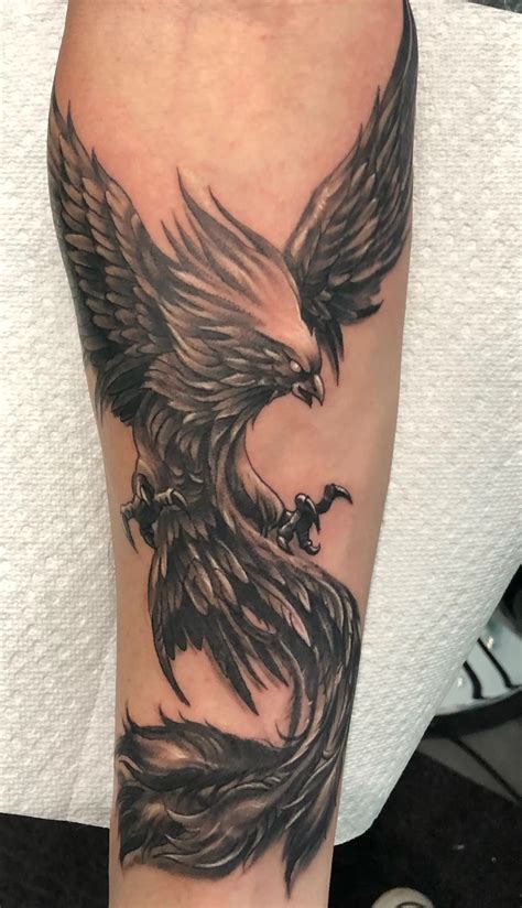 Blackwork Phoenix Tattoo TATTOOGOTO