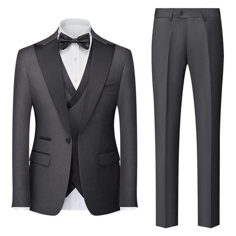 Cloudstyle Mens 3 Pieces Suit Slim Fit One Button Business Wedding