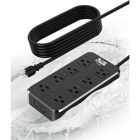 Etokfoks 10 Ft 8 Outlets Surge Protecto Extension Cord Outdoor