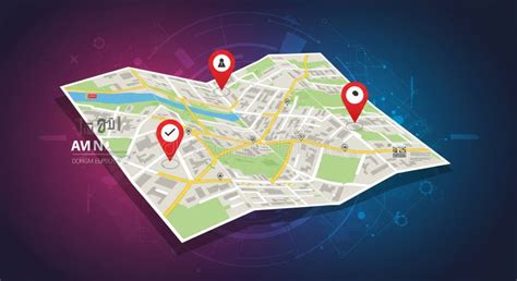 Folded City Map with Roads, Green Areas, and a River Overlayed with ...