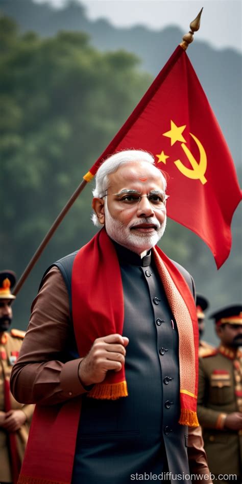 Modi With Communist Party Flag Stable Diffusion Online