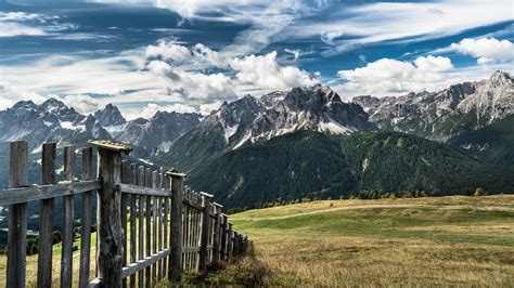 Fence Sky Nature Landscape Mountains Clouds Hd Wallpaper