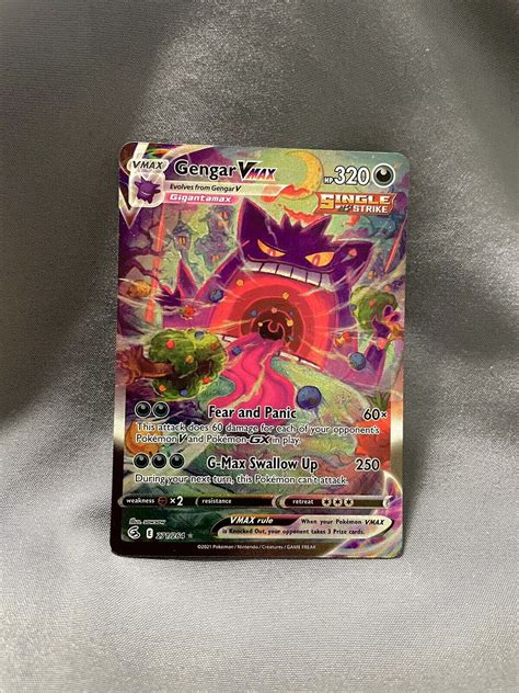 Gengar VMAX Alt Art Secret 271 264 Fusion Strike Pokemon Mint Never