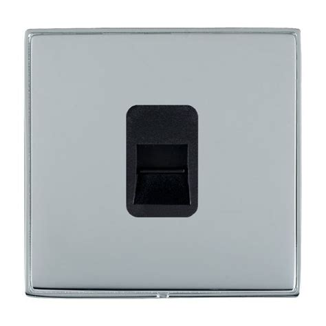 Hamilton Linea Duo Cfx Bright Chrome Framebright Steel Plate 1 Gang Telephone Slave Socket With