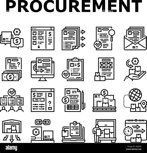 Procurement Process Collection Icons Set Vector Stock Vector Image