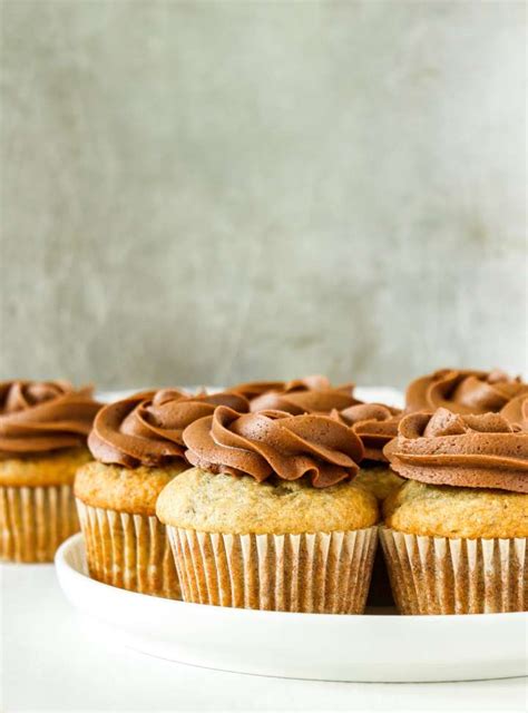 Chocolate Frosted Banana Cupcakes Knead Some Sweets